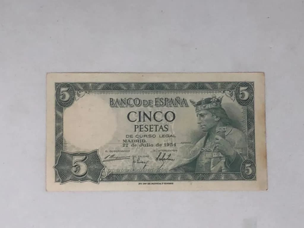 BILLETE DE 5 PESETAS 1954