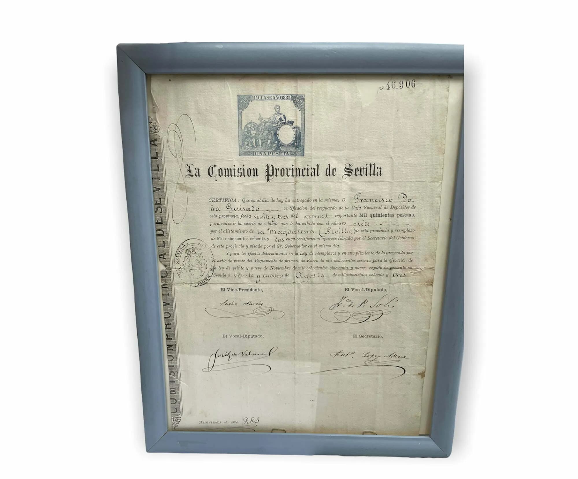 Documento de la Comisión provincial de Sevilla 1870