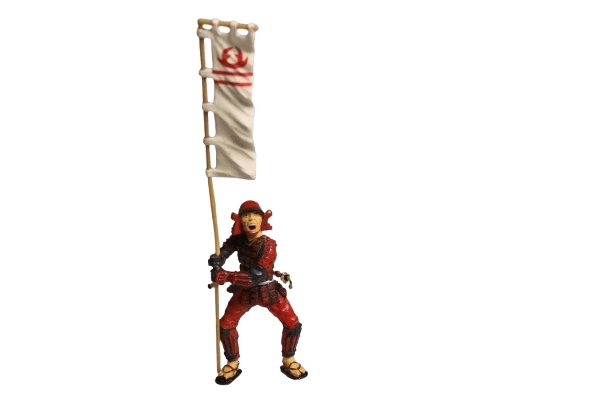 Figura Guerrero Samurái con Estandarte de Juguete