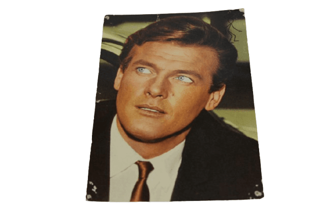 Tarjeta Postal Coleccionable del Actor Roger Moore