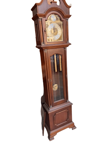 Reloj de pie antiguo de caja larga con sonería