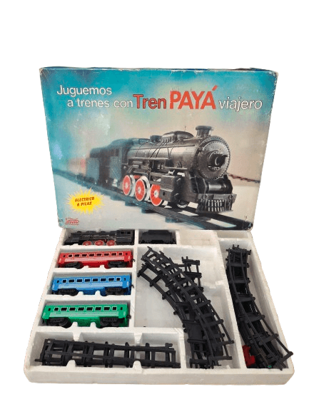 Antiguo Tren Eléctrico a Pilas Payá Viajero – Set de Colección en Caja Original (C. 1970-1980)