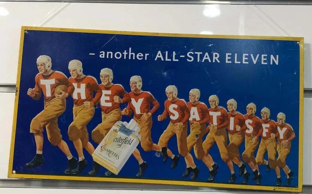 Cartel chapa Chesterfield vintage