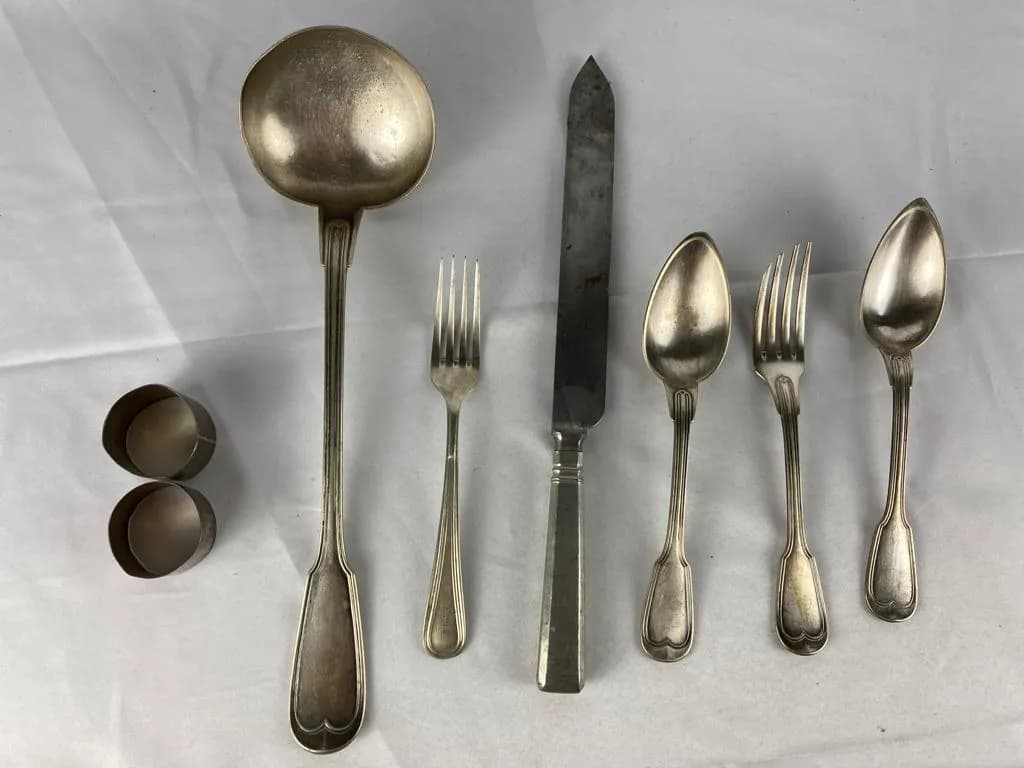 Cubiertos sueltos cubertería de alpaca principios S.XX