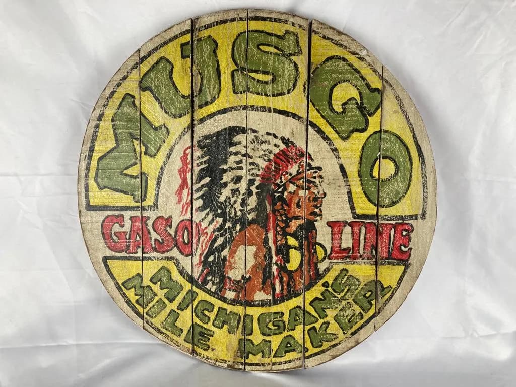 Cartel de madera Musgo Gasoline madera reciclada