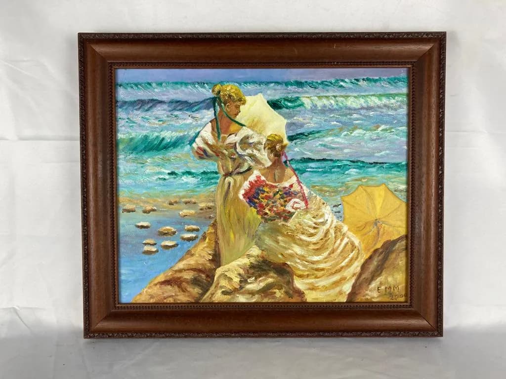 Cuadro señoras en la playa