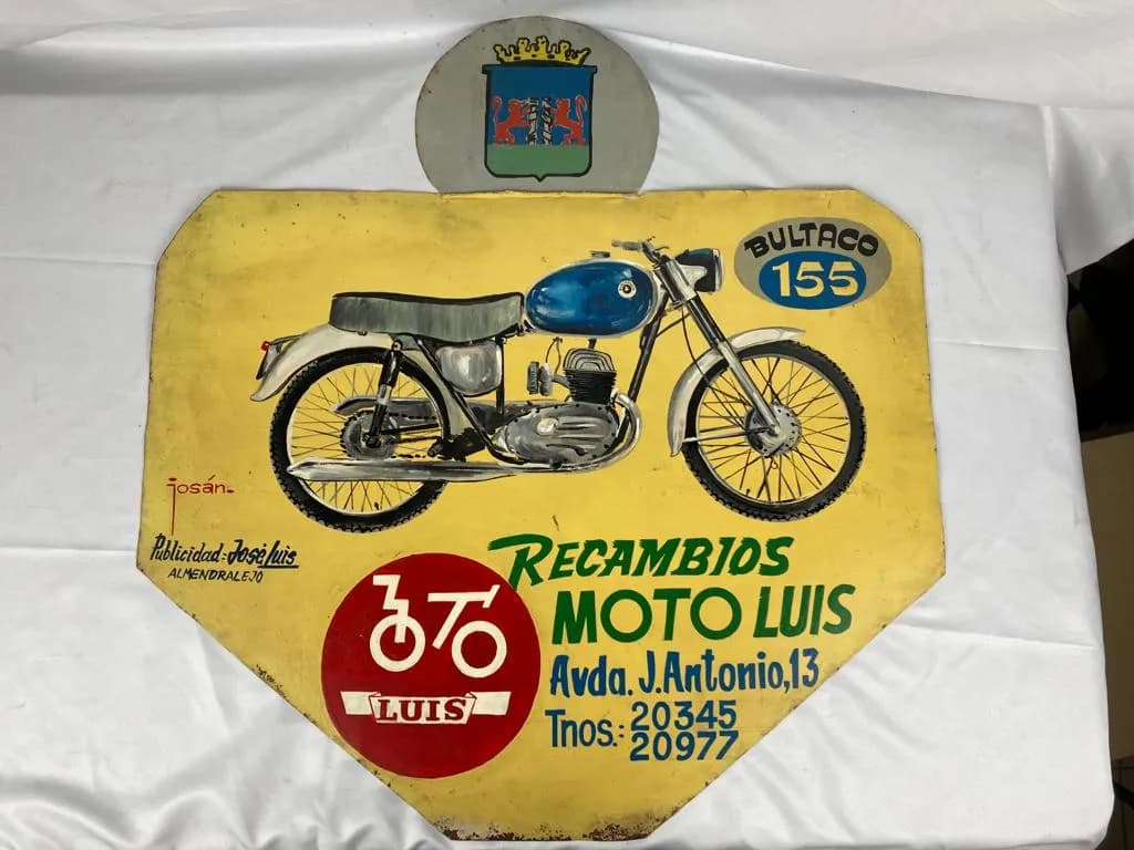 Cartel de chapa "Recambios Moto Luis"