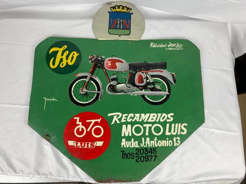 Cartel de chapa "Recambios Moto Luis"