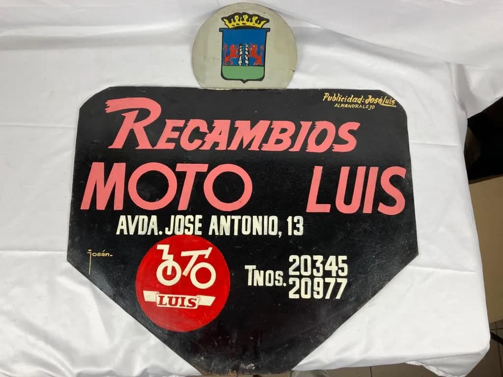 Cartel de chapa "Recambios Moto Luis"