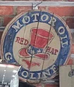 Cartel Madera motor oil gasoline 40 X 40 cm