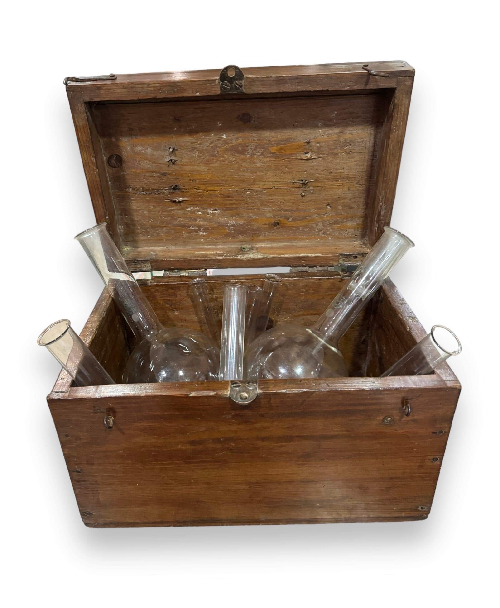 Caja antigua de instrumental de laboratorio Siglo XIX
