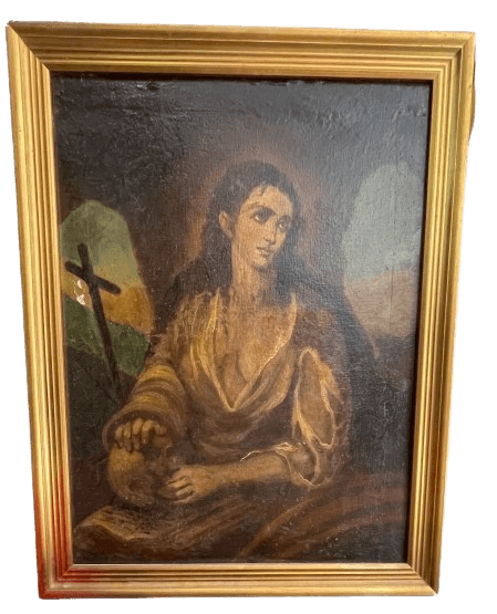 Retrato religioso con cruz