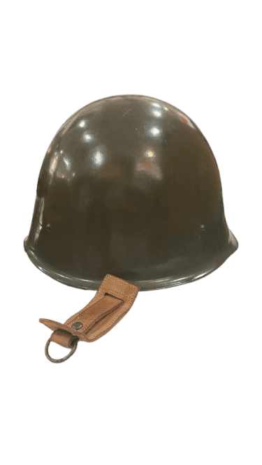 Casco Militar de Acero con Correa de Cuero