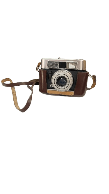 Cámara Vintage con Funda de Cuero