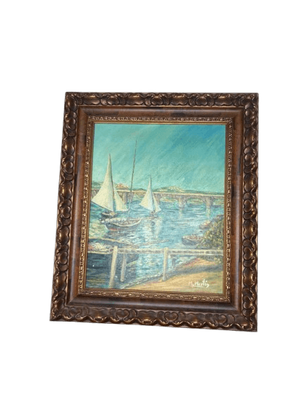 Brisa Marina: Pintura de Veleros al Atardecer