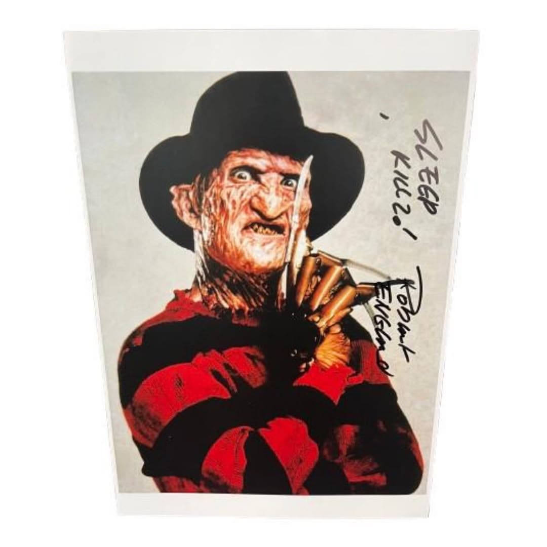 Fotografía promocional coleccionable de la película Pesadilla en Elm Street con autógrafo
