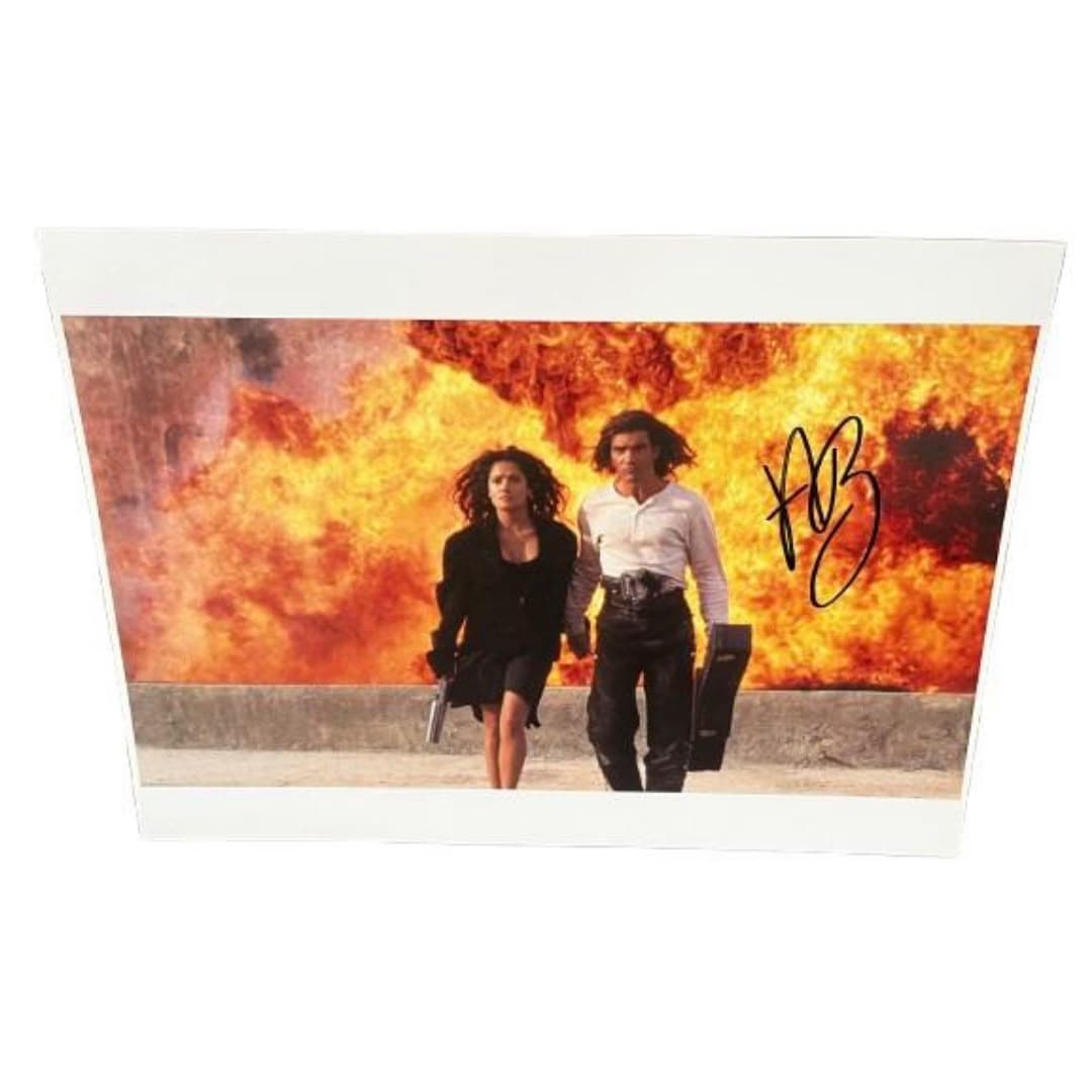 Fotografía promocional coleccionable de la película Desperado (Pistolero) con autógrafo